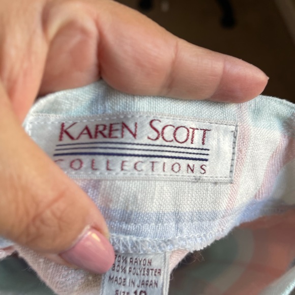 Karen Scott plaid pastel skirt size 10 - Picture 5 of 7
